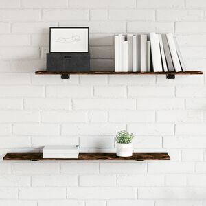 vidaXL Wandschappen 4 st 100x20x1,5 cm bewerkt hout gerookt eikenkleur