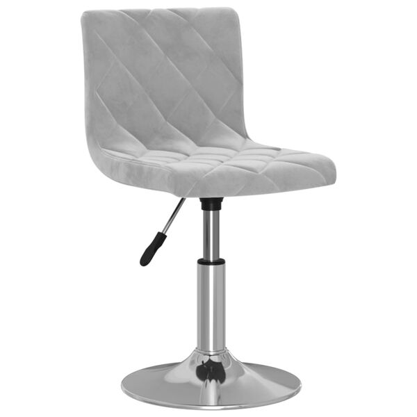 vidaXL Eetkamerstoelen draaibaar 2 st fluweel lichtgrijs