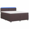 vidaXL Boxspring Bed met Matras en LED Donkerbruin 140 x 200 cm Stof