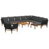 vidaXL 12 st Massief acaciahout & touw Naturel