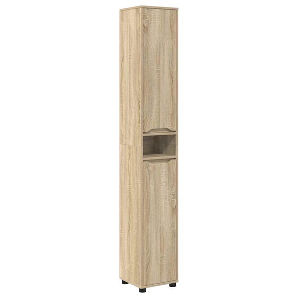 vidaXL Badkamer Kast Sonoma Eiken 30,5 x 30 x 195 cm Bewerkt hout
