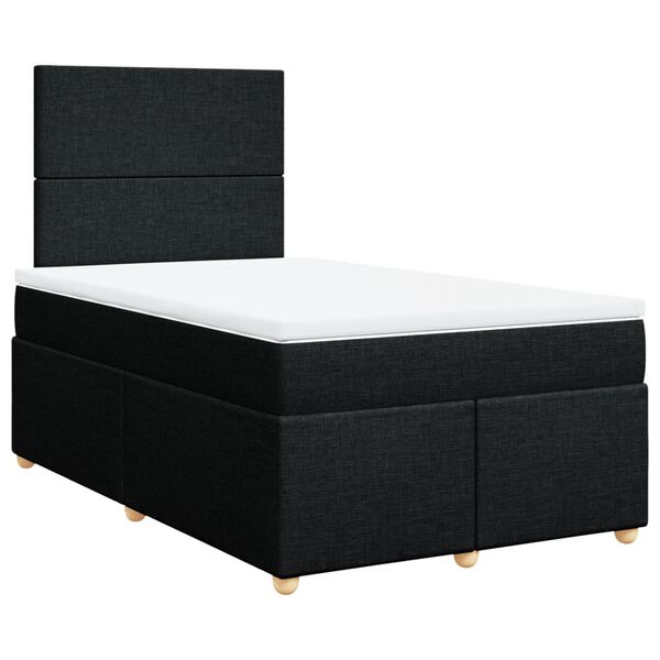 vidaXL Boxspring met matras stof zwart 120x190 cm