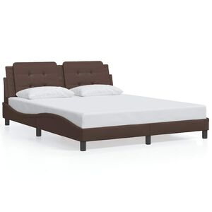 vidaXL Bedframe zonder matras "Zadar" kunstleer bruin 160x200 cm