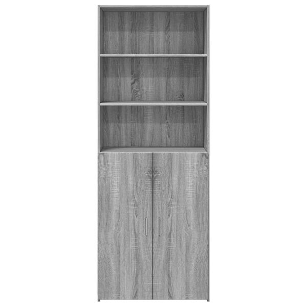 vidaXL Hoge kast 70x42,5x185 cm bewerkt hout grijs sonoma eikenkleurig