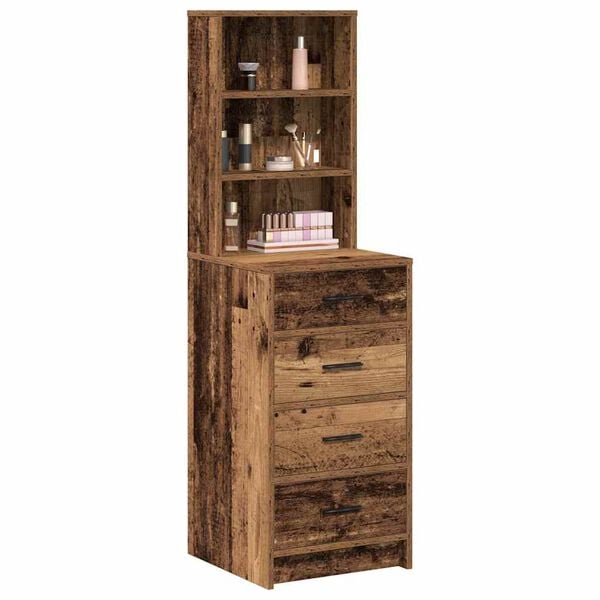 vidaXL Highboard met lade Oud hout 40 x 41 x 135 cm Bewerkt hout