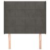 vidaXL Hoofdbord met randen 93x16x118/128 cm fluweel donkergrijs