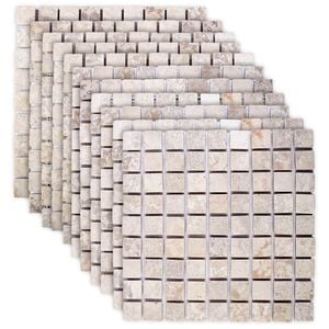 vidaXL Moza&iuml;ek Tegels Cr&egrave;mekleurig 30 x 30 cm Marmer
