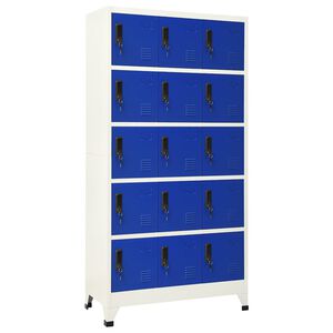 vidaXL Lockerkast 90x40x180 cm staal grijs en blauw