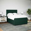 vidaXL Boxspring met matras fluweel donkergroen 140x190 cm