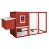 vidaXL Kippenhok met nachthok hout rood