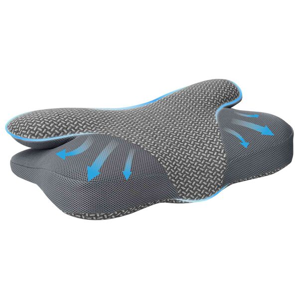 vidaXL Nek kussen Grijs Traagschuim 58 x 36 x 13 cm