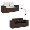 vidaXL 9-delige Loungeset met kussens poly rattan bruin