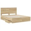 vidaXL Bedframe met lade Sonoma Eiken 160 x 200 cm Ingenieurshout