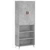 vidaXL Hoge kast 69,5x34x180 cm bewerkt hout betongrijs