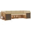 vidaXL Buiten bankenset 6 st Naturel Massief Acaciahout en Polyester