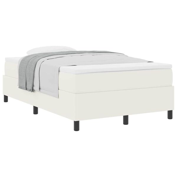 vidaXL Boxspringbed Cr&egrave;me en Wit 120 x 190 cm Katoen Stof