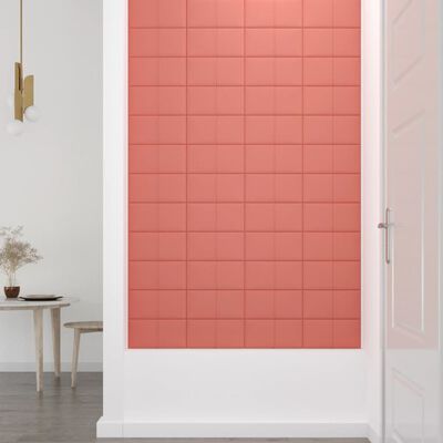 vidaXL Wandpanelen 12 st 0,54 m² 30x15 cm fluweel roze