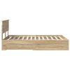 vidaXL Bedframe met hoofdeinde Sonoma Eiken 135 x 190 cm Bewerkt hout