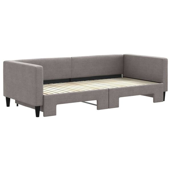 vidaXL Slaapbank met onderschuifbed 90x200 cm stof taupe