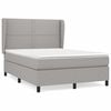 vidaXL Boxspring met matras stof lichtgrijs 140x200 cm