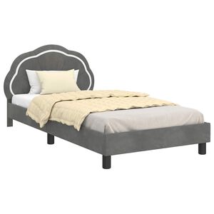 vidaXL Bedframe voor kinderen met hoofdbord Donkergrijs 90 x 190 cm
