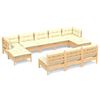 vidaXL 10-delige Loungeset met cr&egrave;mekleurige kussens grenenhout