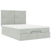 vidaXL Ottoman bed met matrassen 140x190cm fluweel lichtgrijs