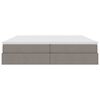 vidaXL Opslag bed met matras met matras Taupe 200 x 200 cm Polyester