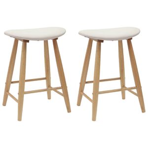 vidaXL Eettafelstoelen 2 st Massief Rubberhout Naturel 46 x 37 x 63 cm