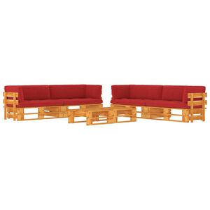 vidaXL 6-delige Loungeset pallet honingbruin ge&iuml;mpregneerd grenenhout