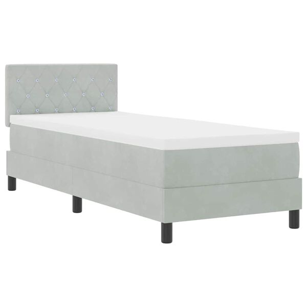 vidaXL Boxspringbed met matras Lichtgrijs 80 x 200 cm Fluweel
