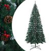 vidaXL Kunstkerstboom 400 cm PVC en staal Groen en Wit