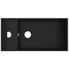 vidaXL Wastafel met overloop keramiek matzwart