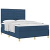 vidaXL Boxspringbed met matras met hoofdeinde Blauw 140 x 200 cm Stof
