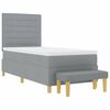 vidaXL Boxspring bed met matras Lichtgrijs 90 x 190 cm Stof