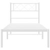 vidaXL Bedframe met hoofdbord metaal wit 100x190 cm