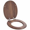 vidaXL Toiletbril 2 pcs Bruin 44 x 38 cm MDF-plaat
