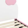 vidaXL Bedframe voor kinderen met hoofdbord Roze 90 x 200 cm PU
