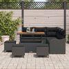 vidaXL Tuinbankenset met kussen 9 pcs Zwart poly rattan