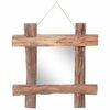 vidaXL Spiegel houtblokken 50x50 cm gerecycled teakhout naturel