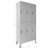 vidaXL Locker Kast Grijs 45 x 90 x 180 cm