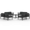 vidaXL 9-delige Loungeset met kussens aluminium antracietkleurig