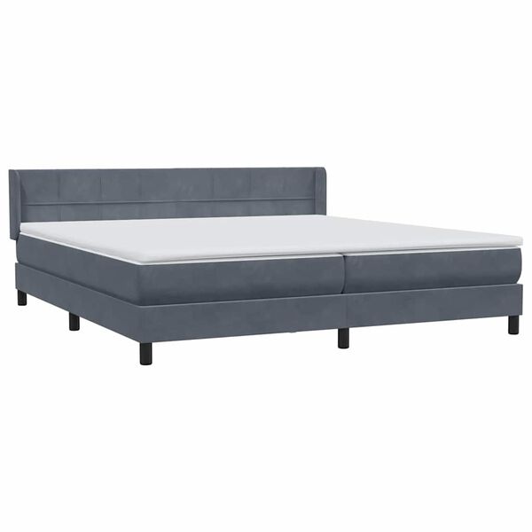 vidaXL Boxspring met matras fluweel donkergrijs 180x210 cm