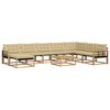 vidaXL Buiten bankenset 9 st Wit en Beige Massief Acaciahout