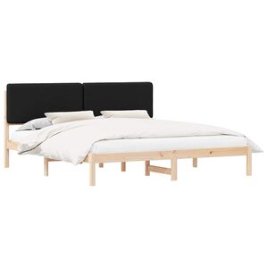 vidaXL Bedframe met Gevoerd Hoofdgedeelte Zwart 180 x 200 cm