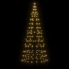 vidaXL LED-kerstboom aan vlaggenmast 200 LED's warm wit 180 cm