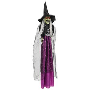 vidaXL Halloween hangende heks SPOOKA Paars 30 x 133 cm