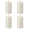 Bolsius Stompkaarsen Shimmer 4 st rustiek 130x68 mm ivoorkleurig