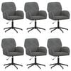 vidaXL Draaiende Bureaustoelen 6 st 54 x 55 x 90 cm Donkergrijs