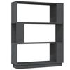 vidaXL Boekenkast/kamerscherm 80x25x101 cm massief grenenhout grijs